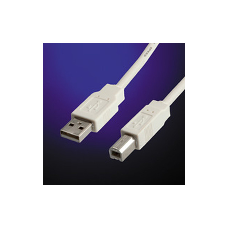 Roline usb 2.0 cable 3m usb a usb b bianco cavo usb