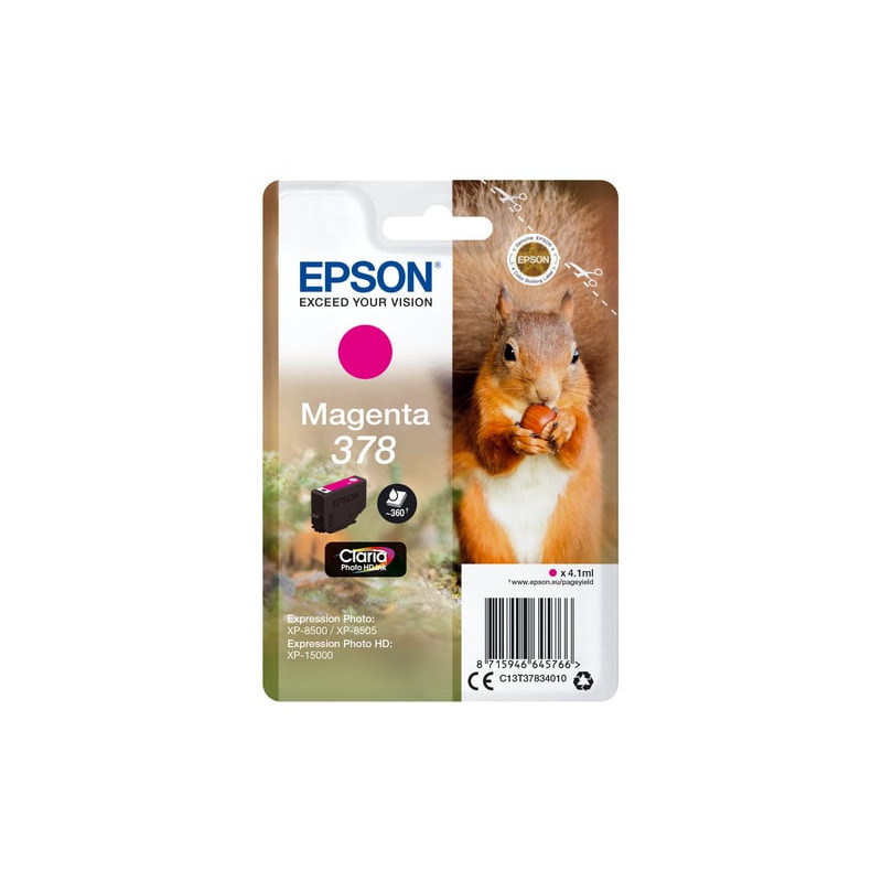 Epson singlepack magenta 378 claria photo hd ink 4.1ml 360pagine