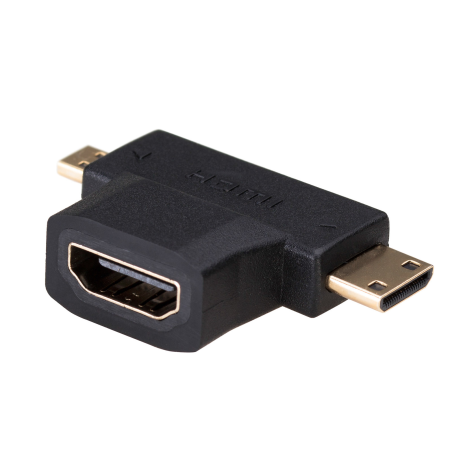 Adattatore akyga (hdmi - micro hdmi - mini hdmi) nero [ak-ad-23]