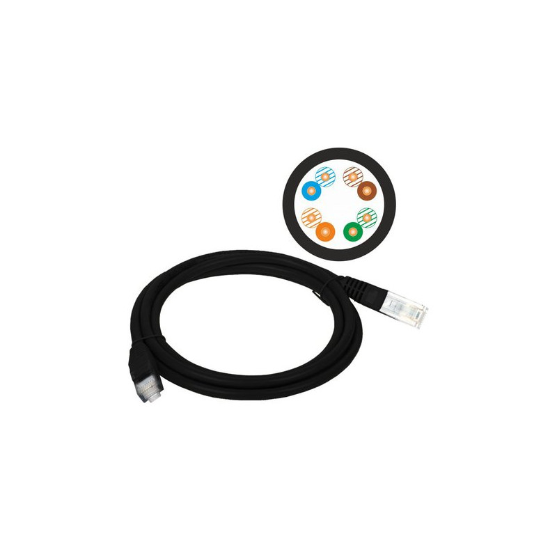 Cavo di rete patch a-lan (rj45 - rj45) u/utp cat.5e 2m nero