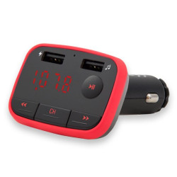 Trasmettitore per auto fm savio elmak bluetooth caricabatterie nero/rosso