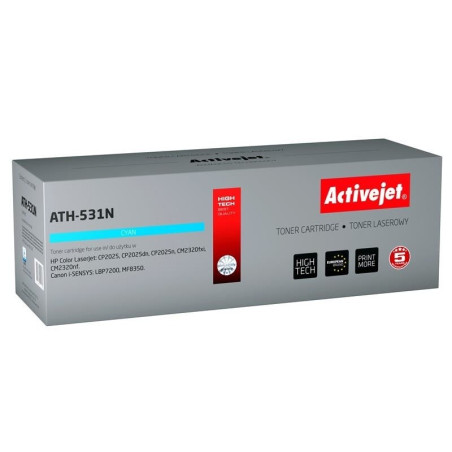 Toner activejet per hp 304a/crg-718c/cc531a supremo 3 200 pagine