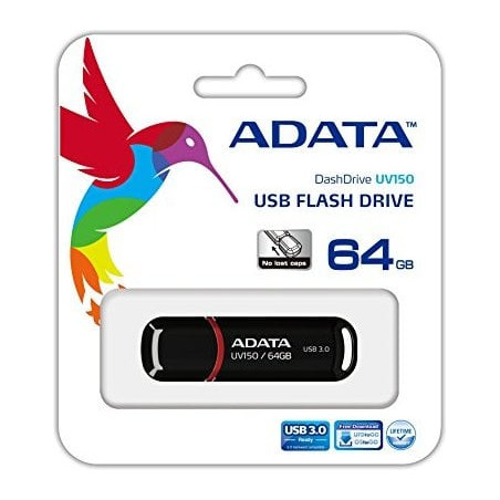 Pen drive 64gb adata uv150 usb 3.0 nero [auv150-64g-rbk]