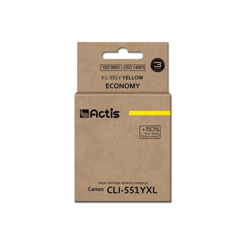 Cartuccia actis per canon cli-551y 12ml giallo [kc-551y]