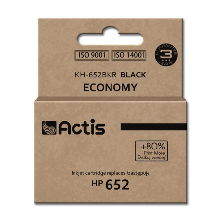 Cartuccia actis per hp 652 f6v25ae 15ml nero [kh-652bkr]