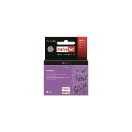 Cartuccia d'inchiostro activejet ab-123bn per brother lc123bk/121bk