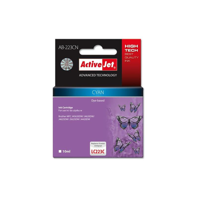 Cartuccia activejet per brother lc223c supreme 10ml ciano [ab-223cn]