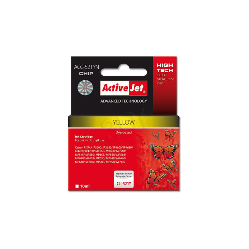 Cartuccia d'inchiostro activejet acc-521yn (acc-521y)