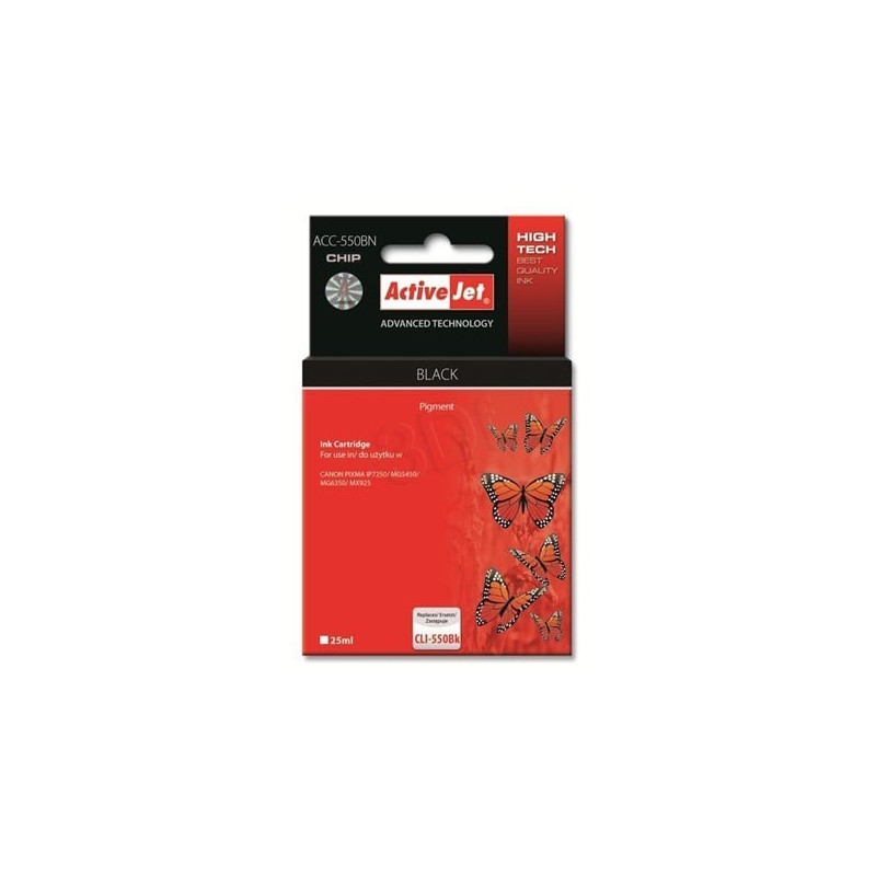 Cartuccia activejet per canon pgi-550bk 25ml nero [acc-550bn]