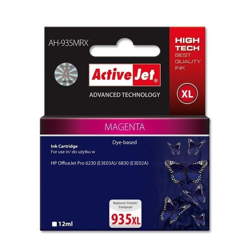 cartuccia activejet per hp premium 12ml magenta [ah-935mrx]