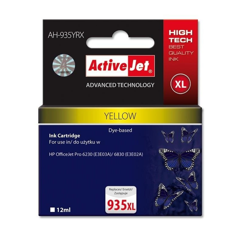 Cartuccia activejet per hp 935xl premium 12ml giallo [ah-935yrx]