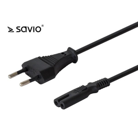 Cavo alimentazione savio (2-pin f - euro m 1 2 m black color)