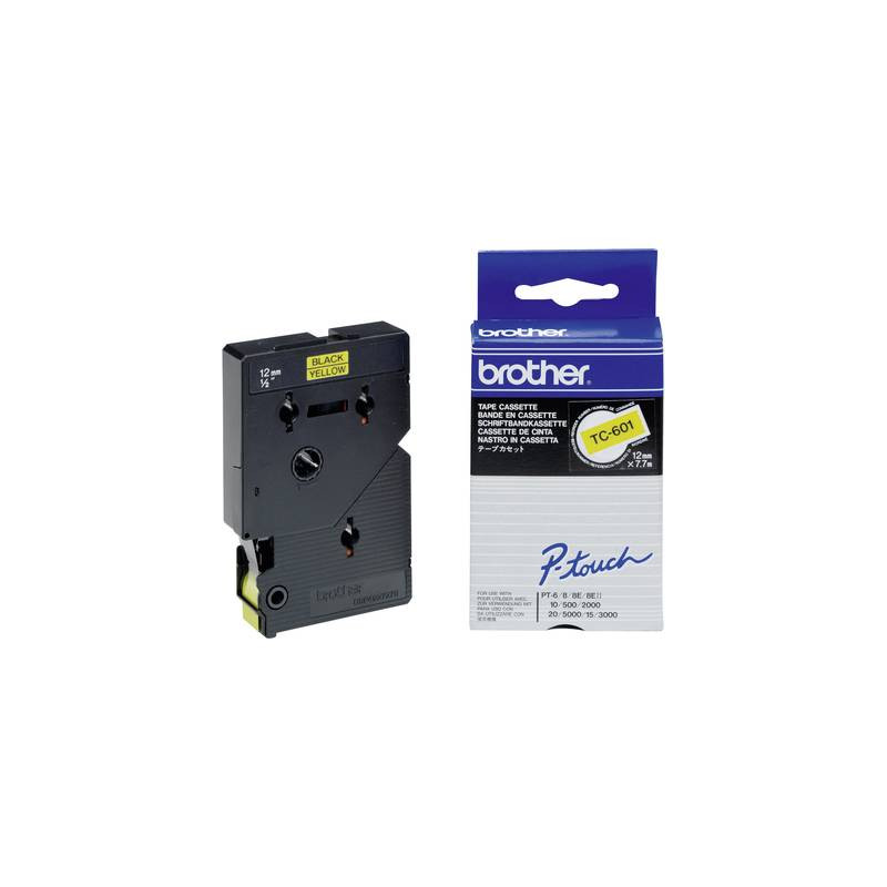 Cassetta nastro brother tc-601 colore nastro: giallo colore carattere:nero