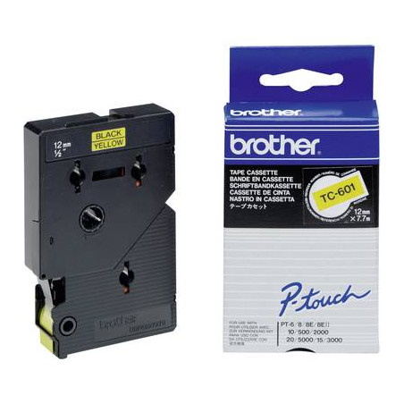 Cassetta nastro brother tc-601 colore nastro: giallo colore carattere:nero