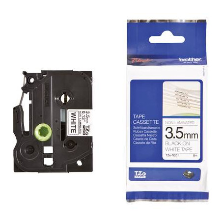 Nastro non laminato brother tze-n201 colore nastro: bianco colore