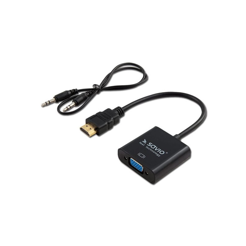 Adattatore savio hdmi m d-sub vga f 0.20m nero [cl-23/b]