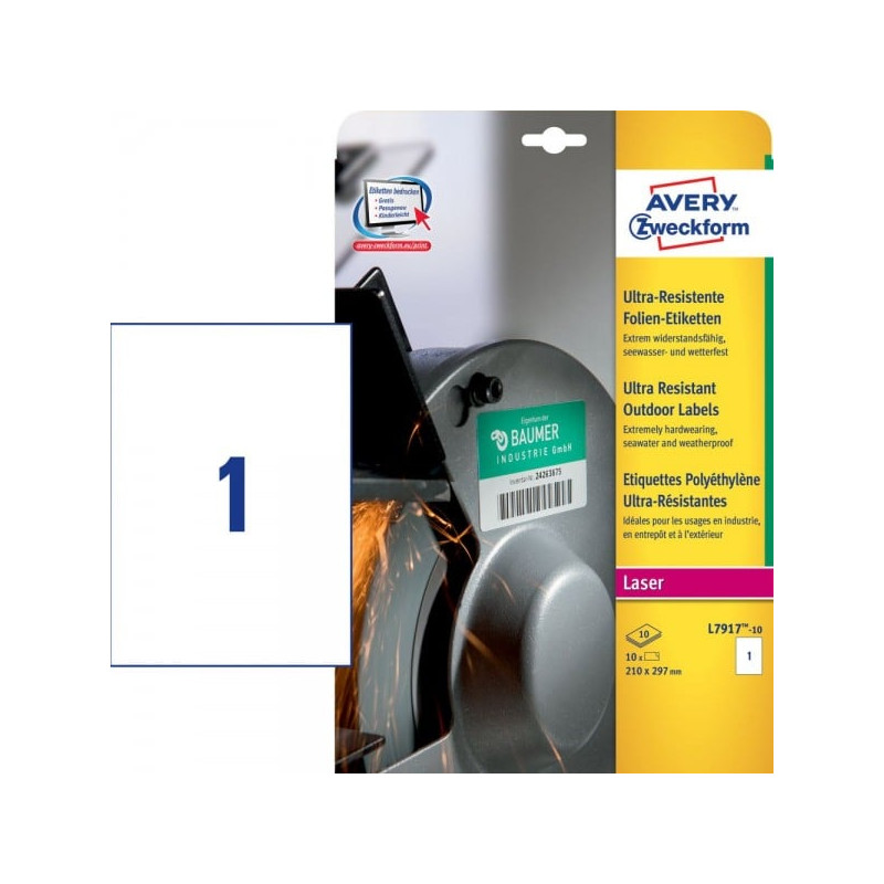 Etichette avery zweckform polietilene ultra resistenti[l7917-10]
