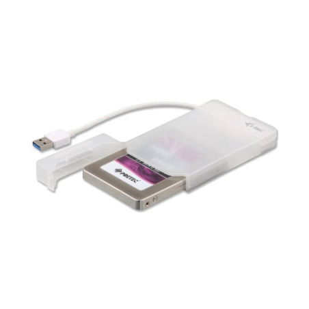 Box hdd i-tec mysafe usb 3.0 ea sy sata i/ii/iii hdd ss bianco/trasparente