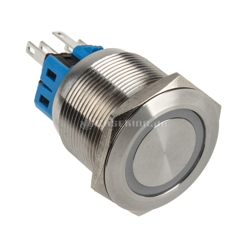 Pulsante dimastech 25mm - silverline - arancione