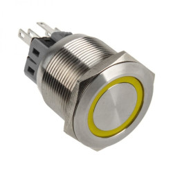 Pulsante dimastech 25mm - silverline - giallo