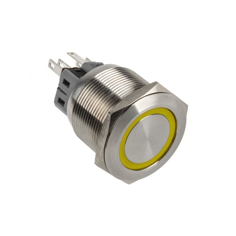 Pulsante dimastech 25mm - silverline - giallo