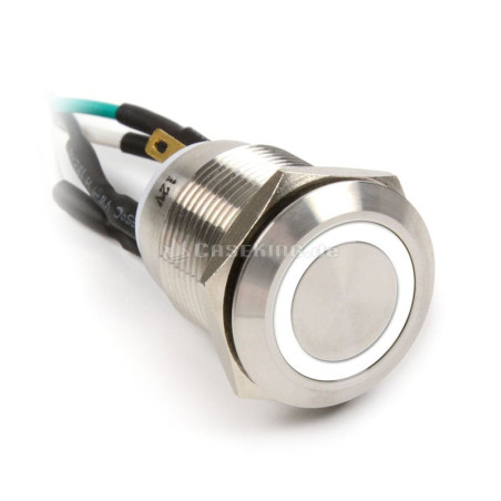 Pulsante impactics 19mm, ip67, weiÃ?e led - silver