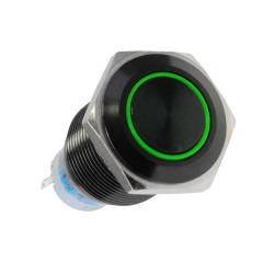 Pulsante lamptron 19mm - blackline - verde