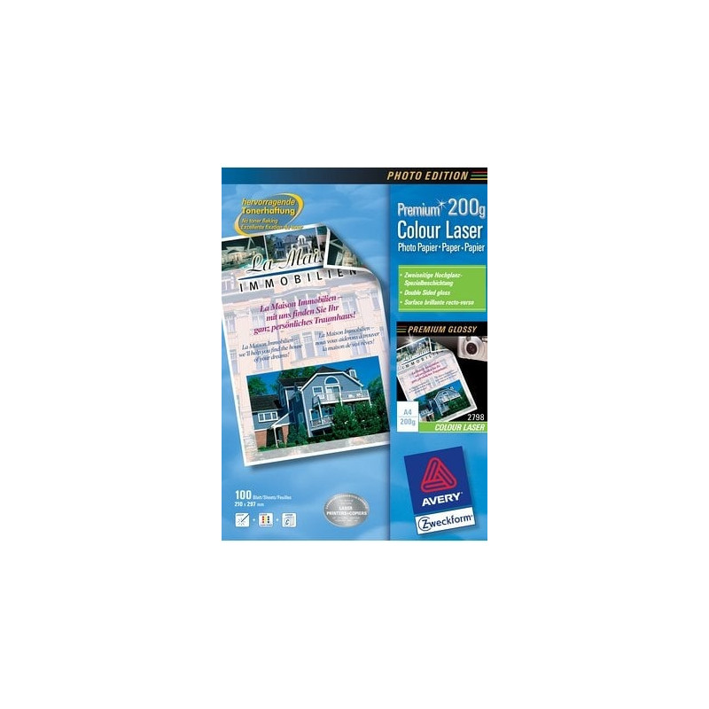 Carta fotografica avery zweckform patinato ex lucido fronte/retro