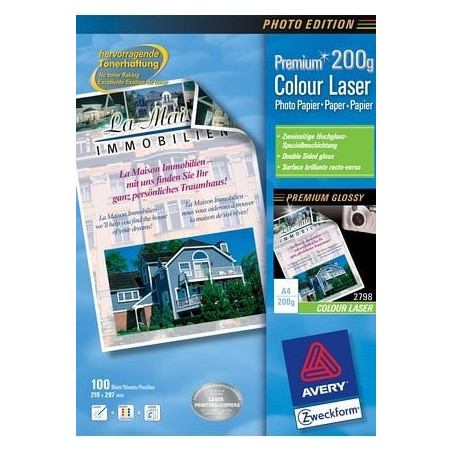 Carta fotografica avery zweckform patinato ex lucido fronte/retro