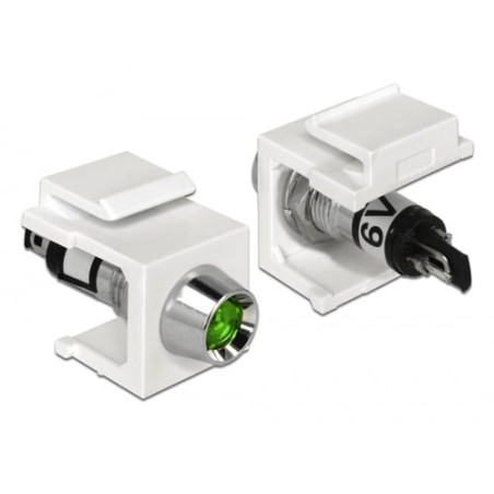 Delock 86448, keystone led, nero, verde, acciaio inossidabile, bianco