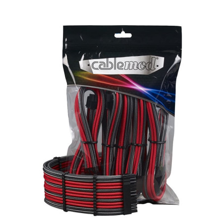 Kit cavi di prolunga cablemod pro modmesh rosso carbonio 10pz [cm-pcab-bkit-nkcr-3pk-r]