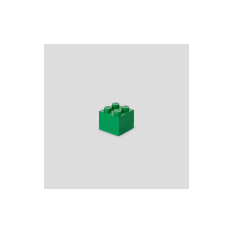 Contenitore a mattoncino lego mini box con 4 inserti (verde scuro)