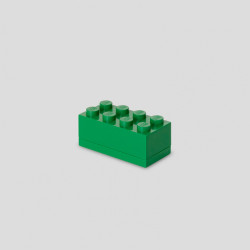 Contenitore a mattoncino lego mini box con 8 inserti (verde scuro)