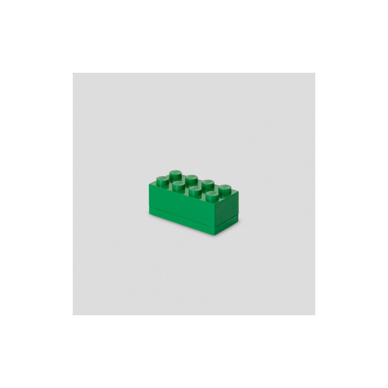 Contenitore a mattoncino lego mini box con 8 inserti (verde scuro)
