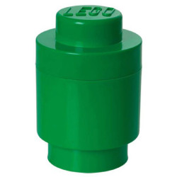 Contenitore tondo lego 1 sporgenza verde scuro [40301734]
