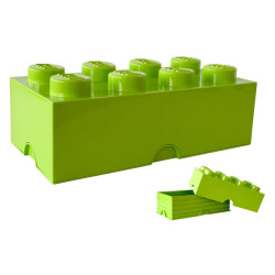 Contenitore mattoncino lego 8 bottoncini verde lime [40041220]