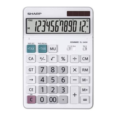 Calcolatrice da tavolo sharp el-340 w bianco display (cifre):