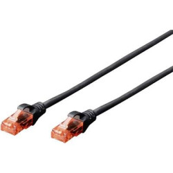 Cavo di collegamento rj45 rete cat 6 u/utp 0.25 m nero privo di alogeni,