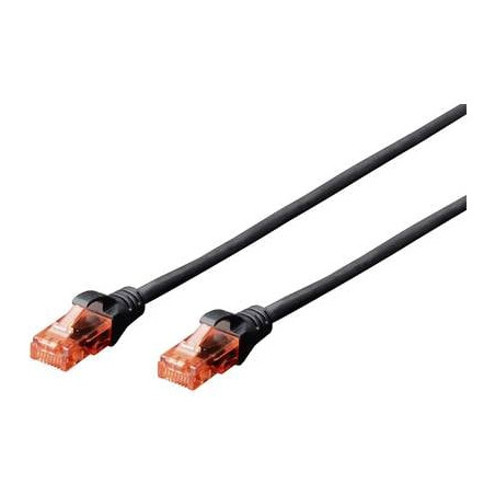 Cavo di collegamento rj45 rete cat 6 u/utp 0.25 m nero privo di alogeni,