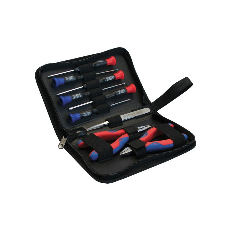 Set attrezzi inline per tecnici computer ed elettronica in valigetta,