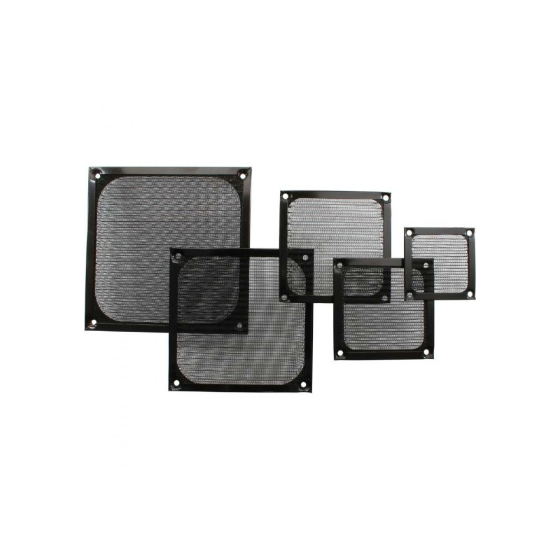 Griglia ventola inline con filtro in alluminio, 92x92mm, nera [33379s]