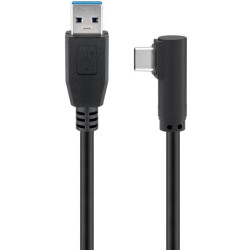 Cavo usb3.0 goobay usb-c angolato a usb tipo a m/m 2m nero