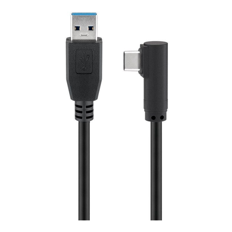 Cavo usb3.0 goobay usb-c angolato a usb tipo a m/m 3m nero