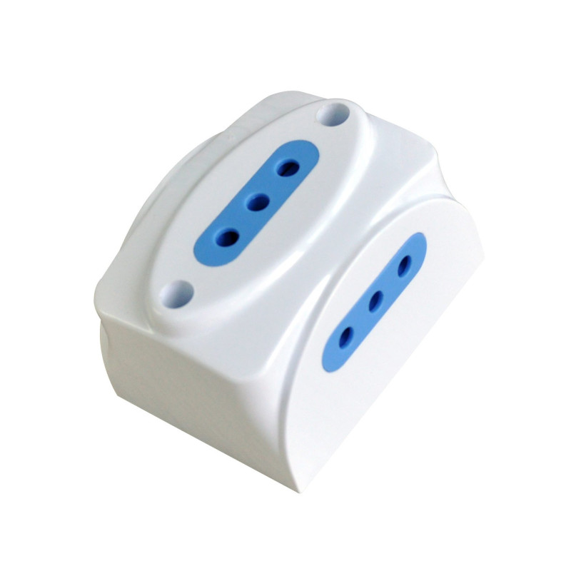 Presa tripla techly 10a 2p+t da muro bianco