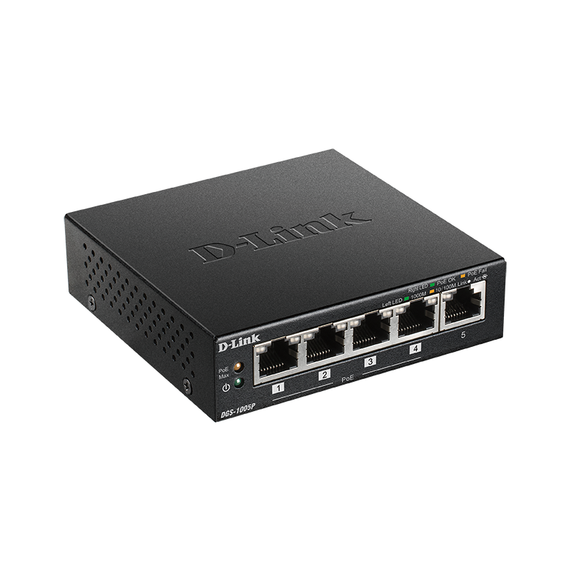Switch d-link 5 porte gigabit poe+ desktop