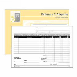 Blocco fatture 3 aliquote iva edipro 2 copie 50 fogli autoricalcanti