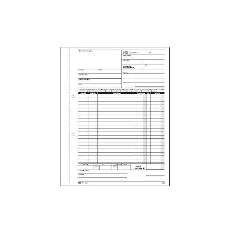 Blocco fatture 1 aliquotaiva edipro 50/50 fogli autoricalcanti 29,7x21