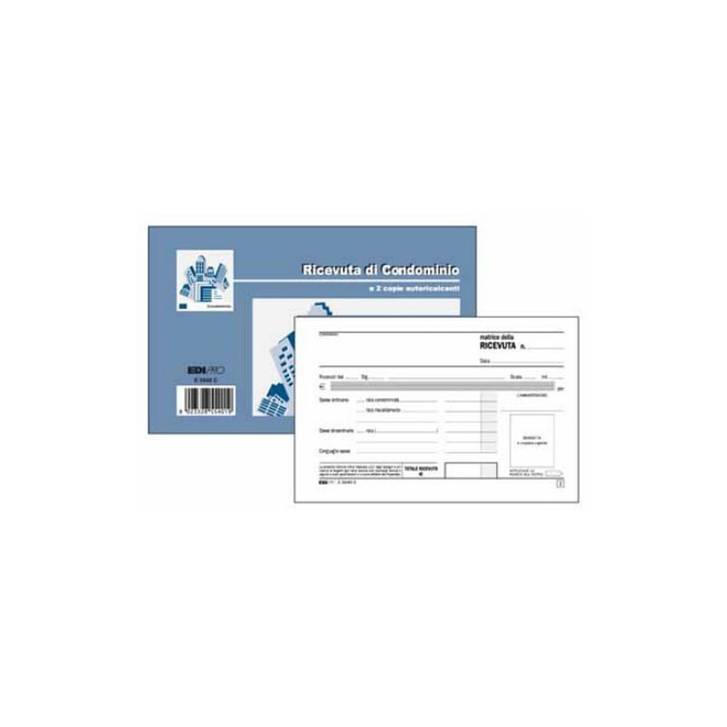 Blocco ricevute condominio edipro 50/50 fogli autoricalcanti 9,9x17