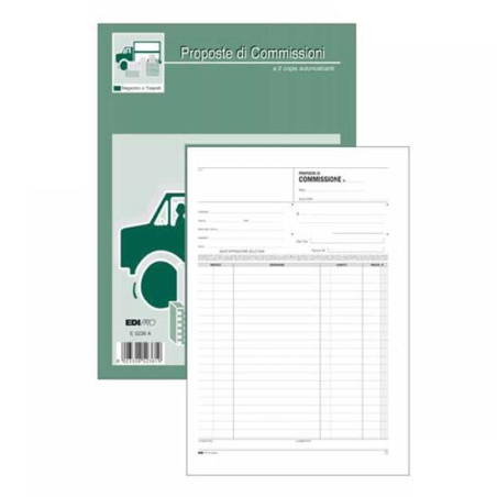 Blocco copia commissioni edipro 29,7x21 100 fogli uso mano [e5236]