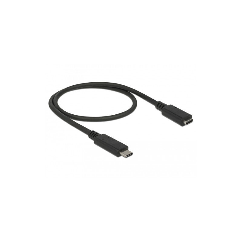 Cavo delock 85532 usb-c a usb-c m/f 0.5m nero